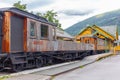 Old museum railway train carriage in Flam, Norway