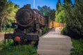 Old museum steam train in greece Royalty Free Stock Photo