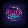 Old Music Neon Signs Style Text Vector Royalty Free Stock Photo