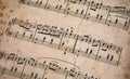 Old music note paper Royalty Free Stock Photo