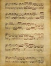 Old music on parchment