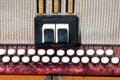 Old musical instrument Russian bayan - button accordion