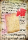 Old musical notes card