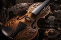 Old musical violin. Generate Ai Royalty Free Stock Photo