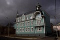 Old mystic palace at night with stormy sky Royalty Free Stock Photo