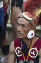 Old Naga Tribal Man at Hornbill festival,Kohima,Nagaland,India on 1st December 2013