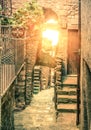 Old narrow alley in Giglio Castello - Antique italian lane in Gi