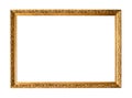 Old narrow carved wooden painting frame Royalty Free Stock Photo