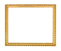 Old narrow carved wooden picture frame