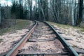 The old narrow-gauge railway close up. Latvia. Royalty Free Stock Photo