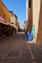 Old narrow street in MAZAGAN, Morocco - vertical Royalty Free Stock Photo