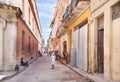 Old and narrow street of Old Havana Royalty Free Stock Photo