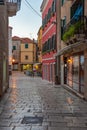 Old narrow street in the old town of Sibenik, Croatia