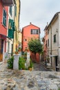 Old narrow street in Portovenere or Porto Venere town on Ligurian coast. Italy Royalty Free Stock Photo