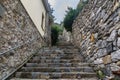 Old narrow street in Portovenere or Porto Venere town on Ligurian coast. Italy Royalty Free Stock Photo