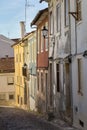 Old Narrow Street in Portuguese Town of Coimbra Royalty Free Stock Photo