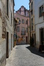 Old Narrow Street in Portuguese Town Royalty Free Stock Photo