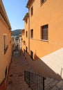 Old Narrow Street and Stairs Sidewalk in Biar