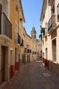 Old Narrow Street and Stairs Sidewalk in Biar Alicante Spain