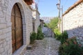 Old narrow streets in Berat Berati, Albania Royalty Free Stock Photo