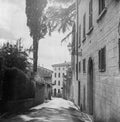 The old narrow streets in the medieval town of Massa Marittima in Tuscany shot with analogue film technique - 2 Royalty Free Stock Photo