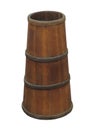 Old narrow wooden barrel isolated.