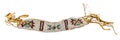 Old Native American bracelet sewn as jewelry / pearl weaving on leather Royalty Free Stock Photo