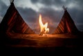 An old native american teepee in the desert Royalty Free Stock Photo