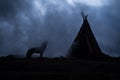 An old native american teepee in the desert Royalty Free Stock Photo