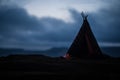 An old native american teepee in the desert Royalty Free Stock Photo