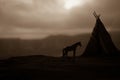 An old native american teepee in the desert Royalty Free Stock Photo