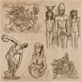 old and native art, artworks - an hand drawn vector pack, freehand sketchiing Royalty Free Stock Photo