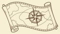 Old Nautical Chart: Compass Rose & Decorative Border, vector design Generative AI Royalty Free Stock Photo