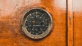 Old nautical depth meter on boat dashboard Royalty Free Stock Photo