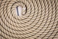 Circle rounded antique chest rope coil Royalty Free Stock Photo