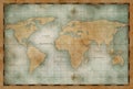 Old nautical world map background Royalty Free Stock Photo