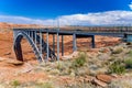 old Navajo bridge spans the river colorado near Lees Ferry in Arizona Royalty Free Stock Photo