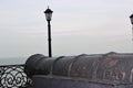 old naval cannon on the waterfront