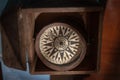 Old naval navigation compass, era of the Spanish discoverer Christopher Columbus