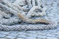 Old naval rigging rope