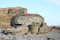 Old navy fortification made of coastal stones in the rocks.The coast of the Sea of Japan, Russia, Vladivostok, Tobizina Cape.