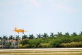 Old Navy plane lands Royalty Free Stock Photo