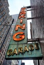 Old neon Parking Garage sign Royalty Free Stock Photo