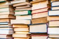 Books stacked. Piles of books background. Royalty Free Stock Photo