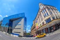 Old and new buildings in Calea Victoriei, Bucharest, Romania Royalty Free Stock Photo