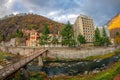 Old and new buildings in Baile Herculane, Romania Royalty Free Stock Photo