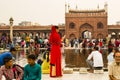 Red Sari at Shahi Jama Masjid, Delhi, India