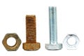 Old and new construction fasteners Royalty Free Stock Photo