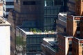 Old and new high-rise buildings in Midtown, architectural details, outdoor roof terraces, New York, NY Royalty Free Stock Photo