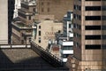 Old and new high-rise buildings in Midtown, architectural details, outdoor roof terraces, New York, NY Royalty Free Stock Photo